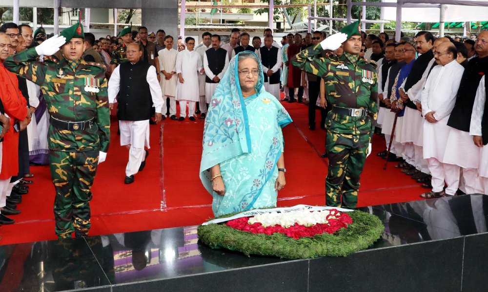 HPM Sheikh Hasina pays respect to Bangabandhu on Mujibnagar Day